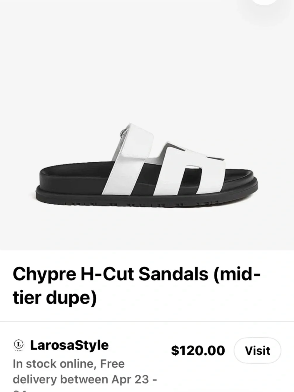 H-Cut-Out Designer Chypre-Style (Hermes) Slides Sandals Women’s 9/10 - Picture 5 of 11